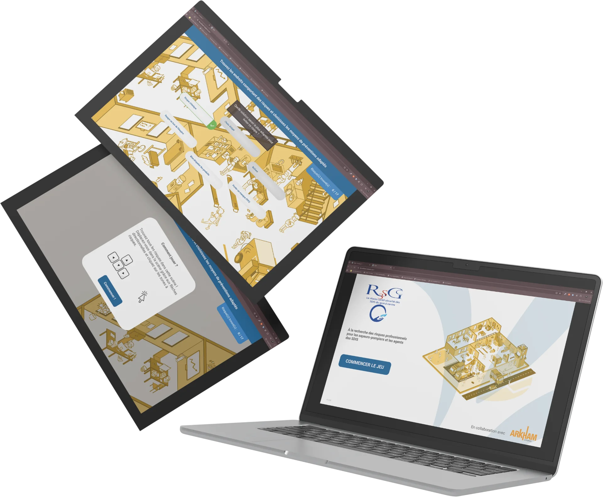SDIS Grand Centre : Conception d'un outil ludopédagogique pour la prévention des risques 1 mockup 01 sdis webp