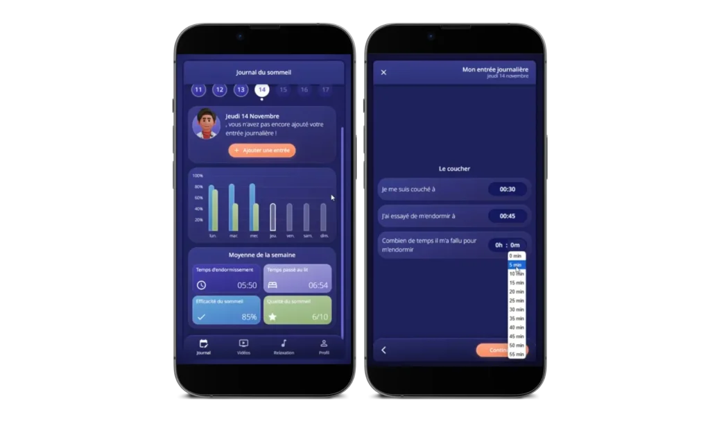 mockup app i learn sommeil